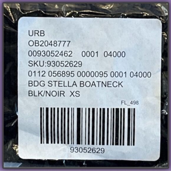 BDG Stella Boatneck Waffle knit Long Sleeve Tee Black - Picture 10 of 16